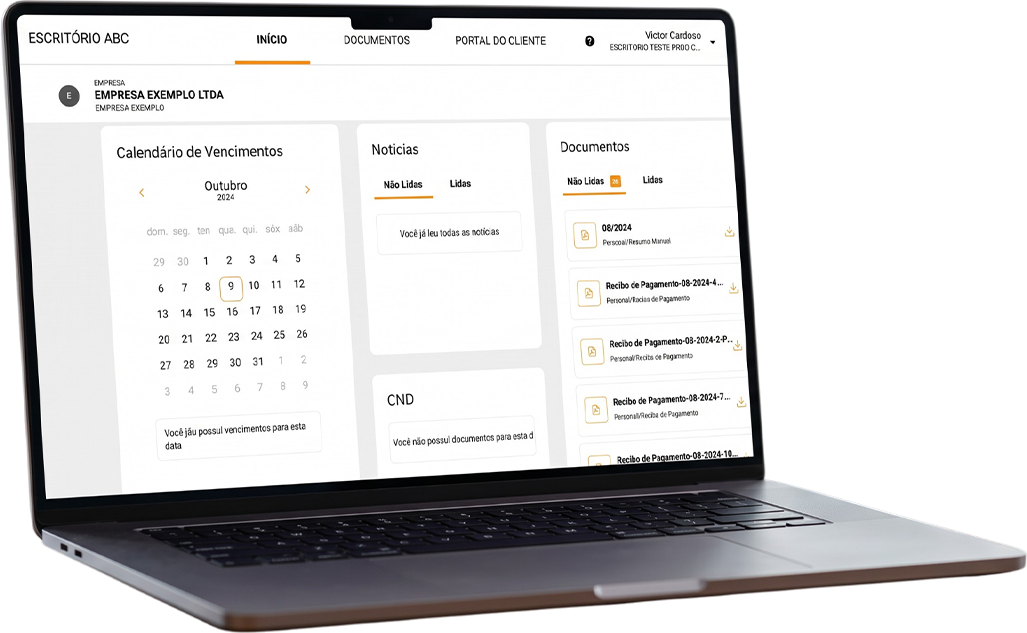 Portal Onvio acessado pelo navegador